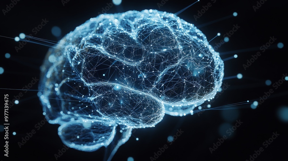 Poster step into the future with ai brain analysis, where technology and science merge to unlock the brain'