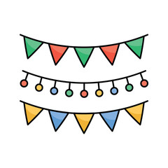 Colorful hanging banners for decorating wedding venues