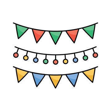 recommend clip art: Colorful hanging banners for decorating wedding venues