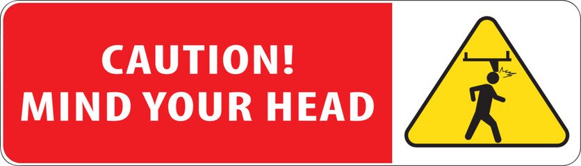 Mind your head caution notice vector.eps