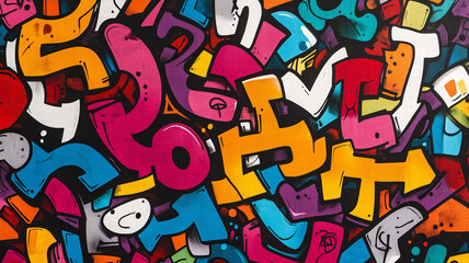 Colorful graffiti artwork showcasing vibrant letters and shapes in an urban environment
