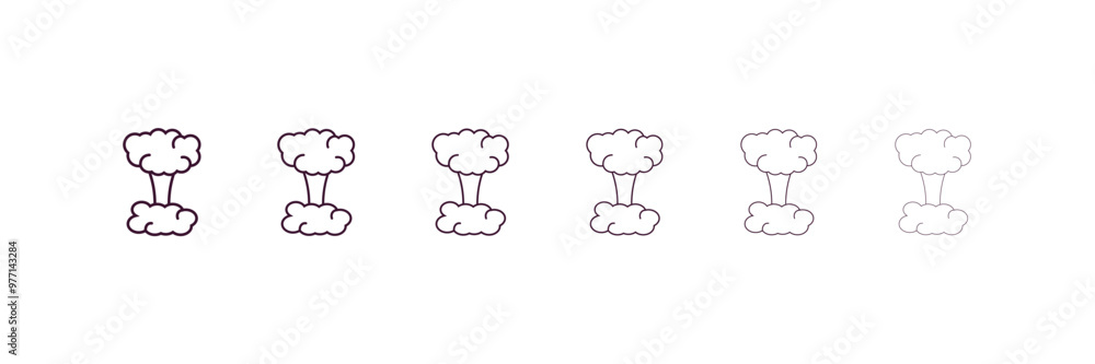 Aufkleber bomb detonation outline icon. linear vector from army and military concept. 6 different line style b