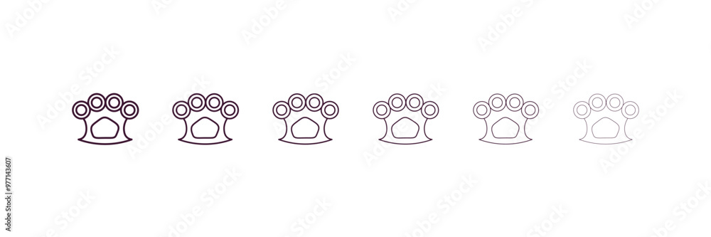 Poster knuckle outline icon. linear vector from army and military concept. 6 different line style knuckle i