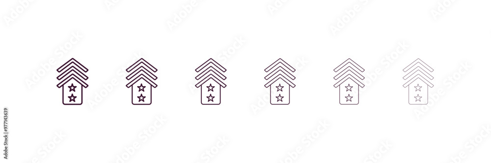 Poster lieutenant outline icon. linear vector from army and military concept. 6 different line style lieute