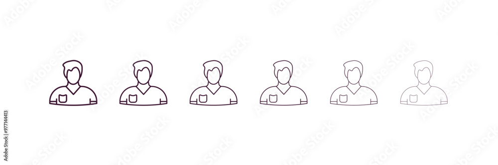 Poster civilian outline icon. linear vector from army and military concept. 6 different line style civilian