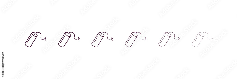 Poster dynamite outline icon. linear vector from army and military concept. 6 different line style dynamite