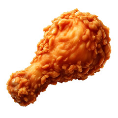 Crispy fried chicken piece on white background