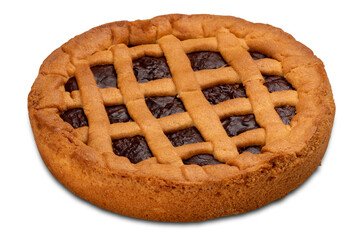 Chocolate tart isolated