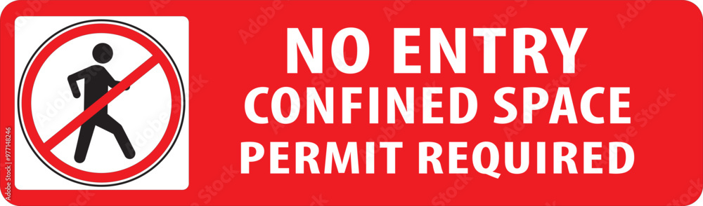 Canvas Prints no entry confined space sign notice.eps