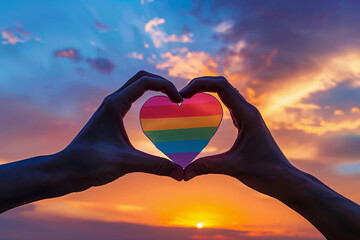 Beautiful colorful decorative heart in human hands