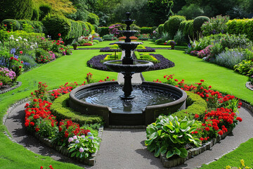 Fantastically beautiful fountain against the backdrop of national park