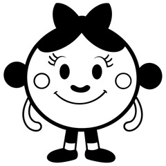  cute, round, yellow cartoon character with a simple face and big smile.
