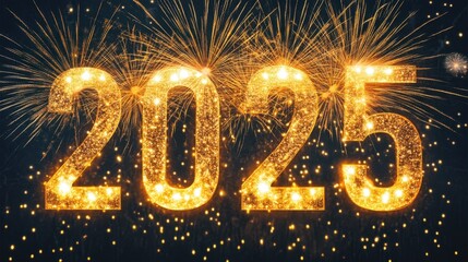 Sparkling Firework Celebration of Year 2025