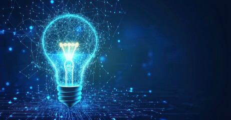 Glowing Bulb on a Digital Network