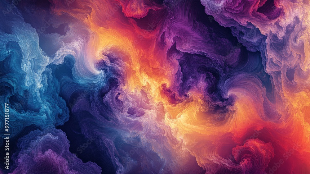 Poster an abstract visual of trippy textures with vibrant gradients and intricate fractal patterns. the tex