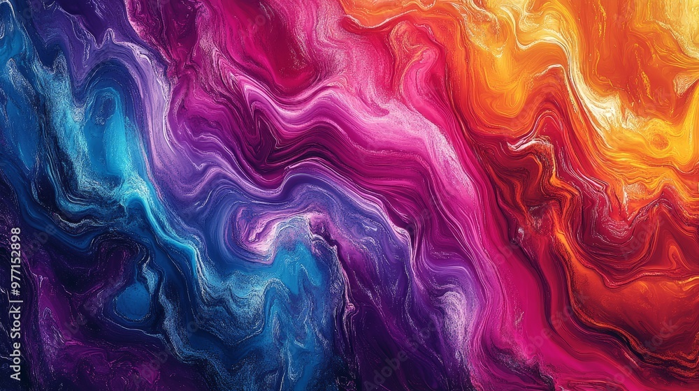 Poster an artistic rendering of trippy textures with dynamic, swirling patterns in bold, contrasting colors