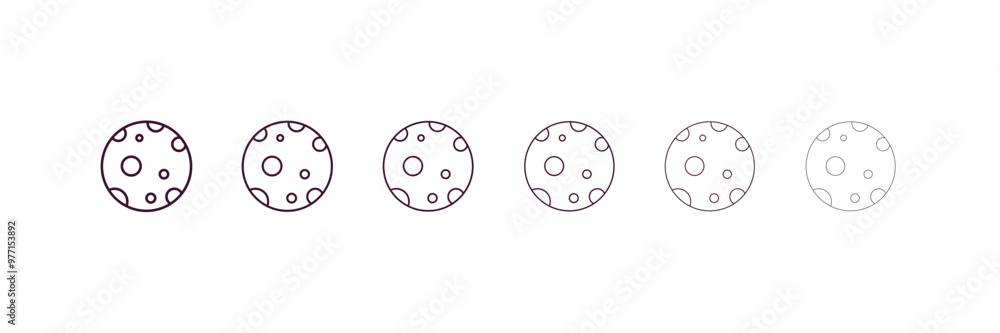 Aufkleber big moon outline icon. linear vector from astronomy concept. 6 different line style big moon icon in