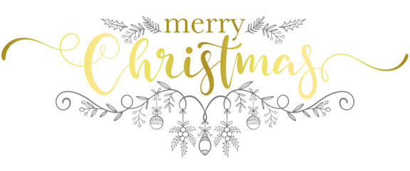 Merry christmas text. Vector handwritten holiday lettering. Merry Christmas calligraphy text. Vector eps