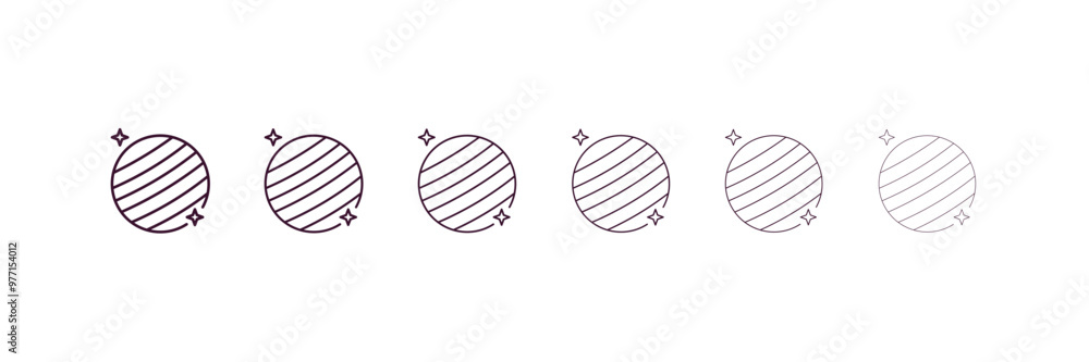 Poster uranus with satellite outline icon. linear vector from astronomy concept. 6 different line style ura