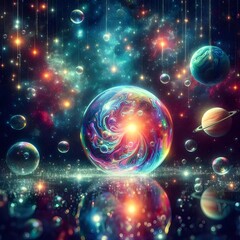 space background with bubble