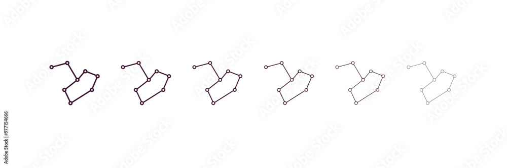 Poster constellation outline icon. linear vector from astronomy concept. 6 different line style constellati