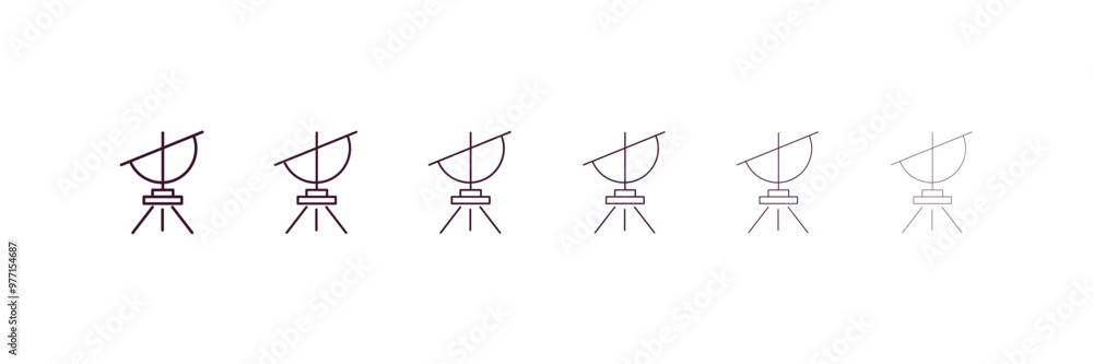 Poster dioptra outline icon. linear vector from astronomy concept. 6 different line style dioptra icon incl