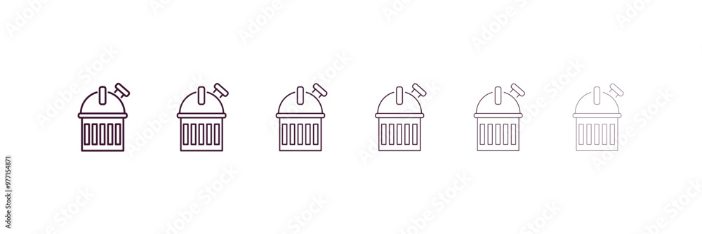 Aufkleber planetarium outline icon. linear vector from astronomy concept. 6 different line style planetarium i