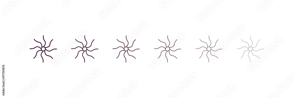 Poster nebula outline icon. linear vector from astronomy concept. 6 different line style nebula icon includ