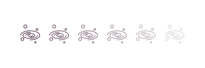 milky way outline icon. Linear vector from astronomy concept. 6 different line style milky way icon included thin, light, regular, medium, bold, black. © Design_Farm