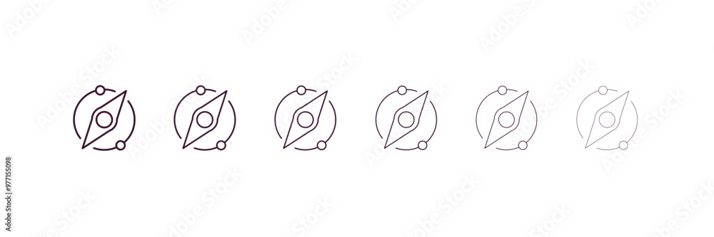 Poster supernova outline icon. linear vector from astronomy concept. 6 different line style supernova icon 