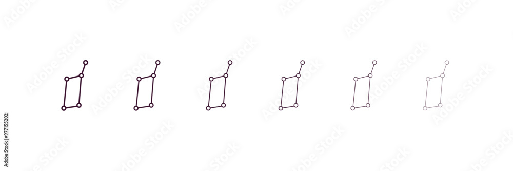 Poster lyra constellation outline icon. linear vector from astronomy concept. 6 different line style lyra c