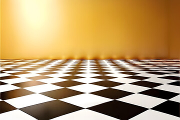 room with chessboard