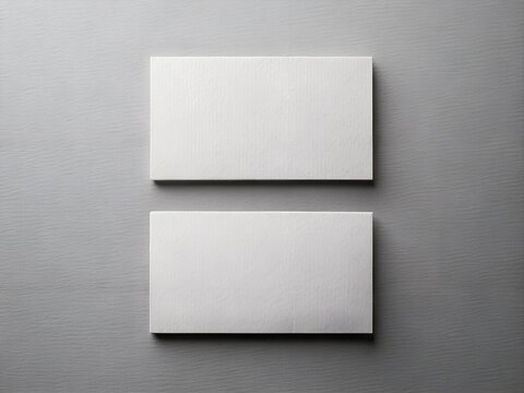 Textured two blank business card mockup on a grey background. 85x55 mm. AI Generative