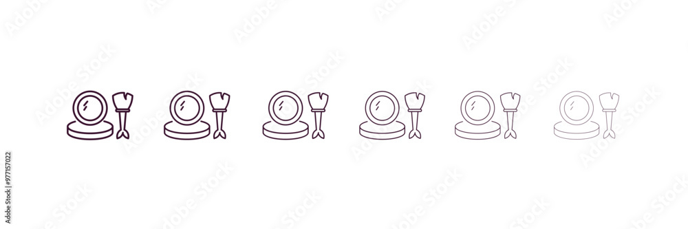 Poster make up outline icon. linear vector from beauty concept. 6 different line style make up icon include