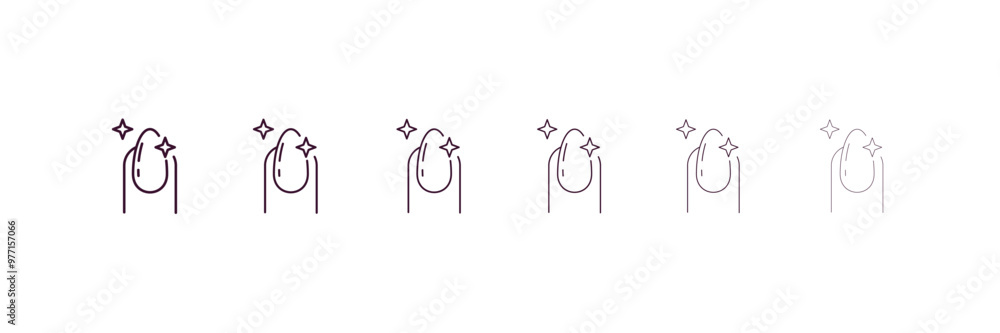 Poster manicure outline icon. linear vector from beauty concept. 6 different line style manicure icon inclu