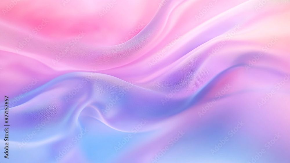 Wall mural soft pastel waves of color create a dreamy atmosphere in a serene abstract design