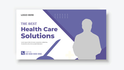 Banner template of medical health care for youtube thumbnail