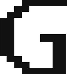 Letter G Game Type Font - Bold Typography Design for Video Games, Retro Style, and Digital Graphics