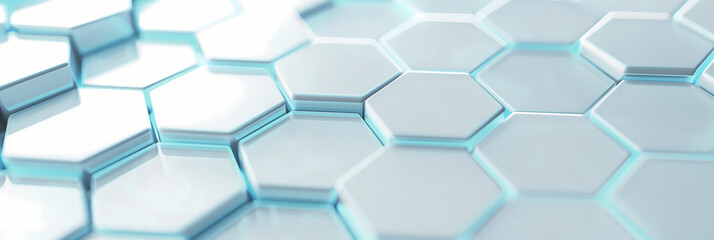 Naklejka premium A white background with some hexagons, for presentations, scientific, medical and educational purposes, IT technology 