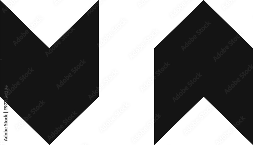 Poster up and down arrow icon - vector directional arrows for navigation, user interface design, and data v