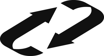 Round with Double Arrow Icon - Vector Bidirectional Symbol for Navigation, User Interface Design, and Interactive Applications