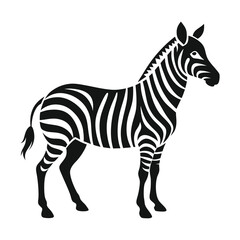 zebra animal silhouette vector isolated on a white background
