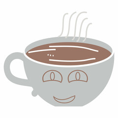  Smiling cup of hot coffee