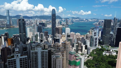 Fototapeta premium Drone view of Hong kong