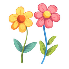 Spring Flower Illustration on transparent background, generated ai