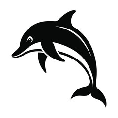 Fototapeta premium Dolphins animal silhouette vector isolated on a white background