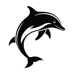 Dolphins animal silhouette vector isolated on a white background