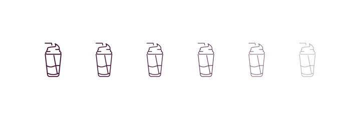 smoothie with straw outline icon. Linear vector from cinema concept. 6 different line style smoothie with straw icon included thin, light, regular, medium, bold, black