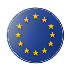 Europe Union icon flag, isolated on transparent PNG background
