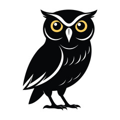 Owl animal silhouette vector isolated on a white background
